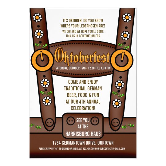 Funny Lederhosen Oktoberfest Party Einladungen Zazzle De