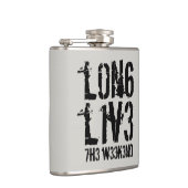 Funny Leetspeak Long Live the Weekend Flachmann (Rechts)