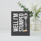 Funny Leg Amputee Prothese Spaß Postkarte (Stehend Vorderseite)