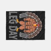 Funny Leg Day Erntedank Türkei Todesopfer Fleecedecke (Vorderseite (Horizontal))
