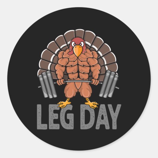 Funny Leg Day Erntedank Türkei Todesopfer Runder Aufkleber (Vorderseite)