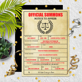 Funny Legal Subpoena Law School Graduation Party Einladung