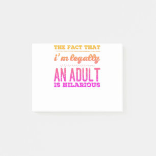 Funny Legally an Adult Unglaublich witzig Design Post-it Klebezettel