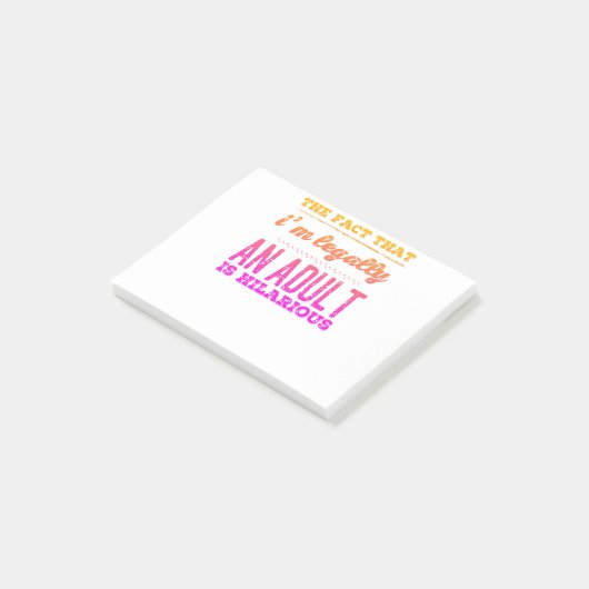 Funny Legally an Adult Unglaublich witzig Design Post-it Klebezettel (angewinkelt)