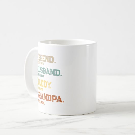 Funny Legend Husband Daddy Grandpa Custom-Geschenk Kaffeetasse (Vorderseite Links)