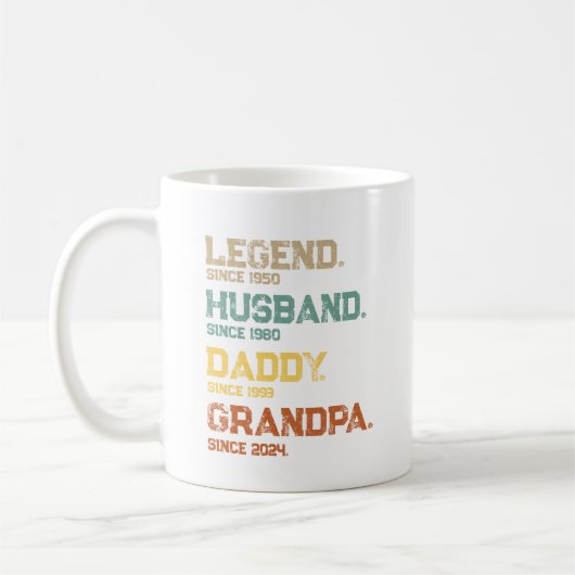 Funny Legend Husband Daddy Grandpa Custom-Geschenk Kaffeetasse (Links)