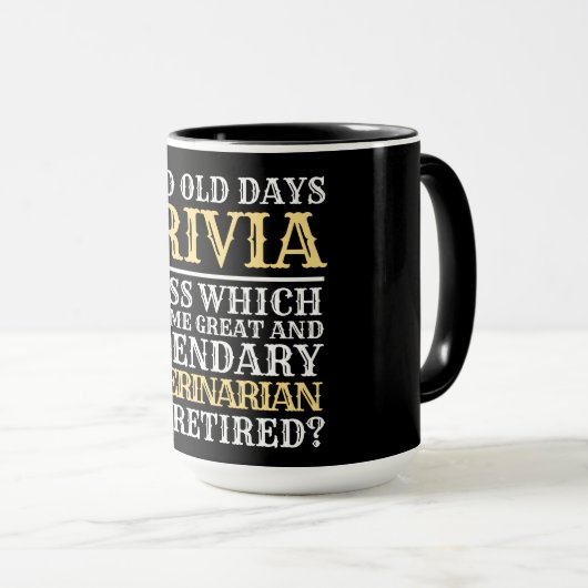 Funny Legendary Veterinary Rtirement T - Shirt Mu Tasse (VorderseiteRechts)
