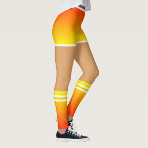Funny Leggings Imitate Orange Yellow Shorts and So