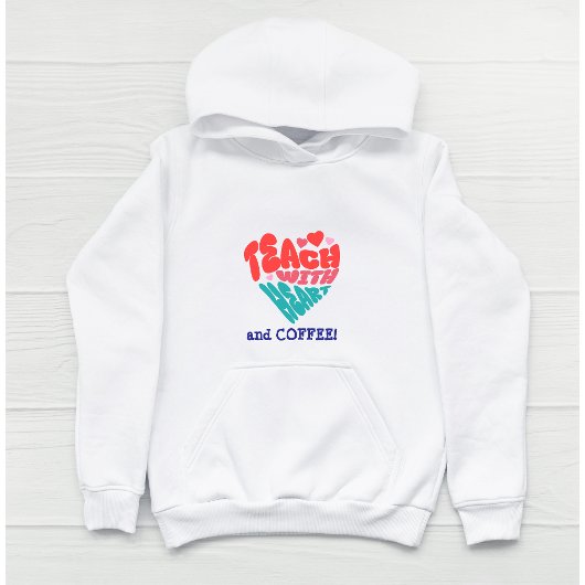 Funny'' LEHRE MIT HERZ und KAFFEE'' Blau/Rot Hoodie