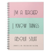 Funny Lehrer personalisiert Spiral Foto Notebook Notizblock (Vorderseite)