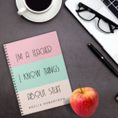 Funny Lehrer personalisiert Spiral Foto Notebook Notizblock