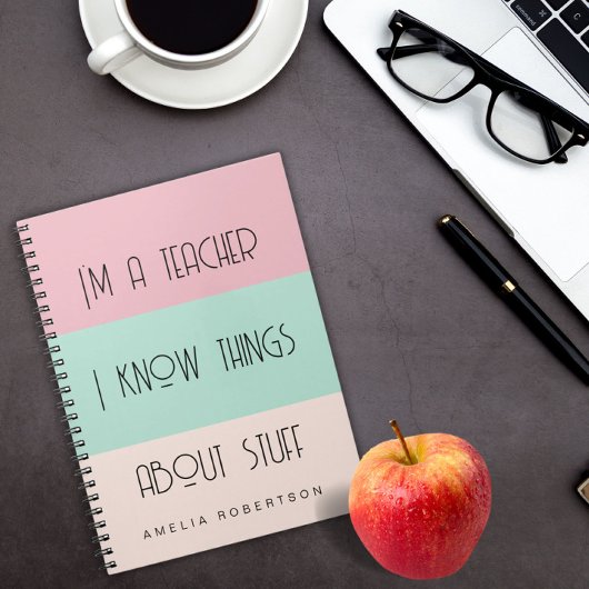 Funny Lehrer personalisiert Spiral Foto Notebook Notizblock