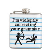 Funny leise korrigiert deine Grammatikspitze Joke Flachmann (Vorderseite)