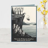 Funny lemmings themed Birthday Karte (Gelbe Blume)