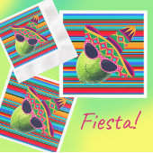 Funny Lemon Lady With Sombrero Party Serviette