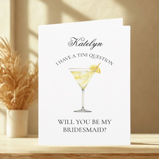 Funny Lemon Martini wird meine Bridesmaid Card sei Einladung