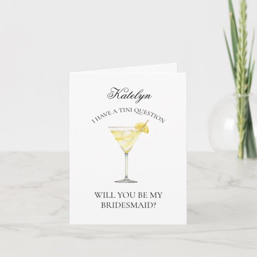 Funny Lemon Martini wird meine Bridesmaid Card sei Einladung (Vorderseite)