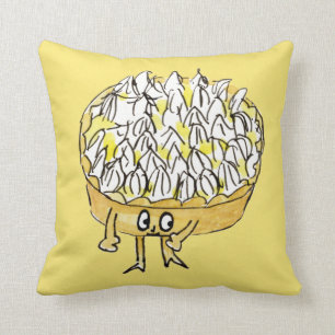 Funny Lemon Meringue Pie Quirky Niedlicher Cartoon Kissen