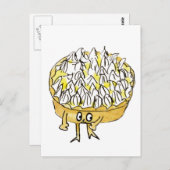 Funny Lemon Meringue Pie Quirky Niedlicher Cartoon Postkarte (Vorne/Hinten)