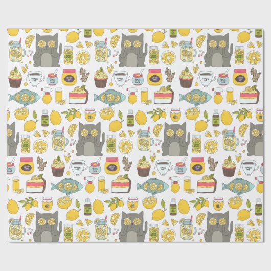 Funny Lemon Pattern Geschenkpapier (Flach)