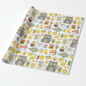 Funny Lemon Pattern Geschenkpapier (Ungerollt)