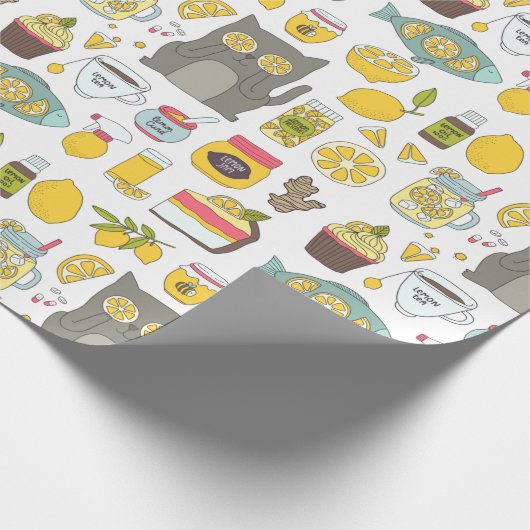Funny Lemon Pattern Geschenkpapier (Ecke)