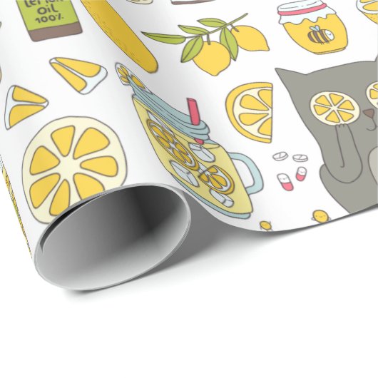 Funny Lemon Pattern Geschenkpapier (Rolleneckpunkt)
