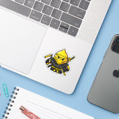 Funny Lemon Shinobi Ninja Nunchucks Illustration Aufkleber (Laptop mit iPhone)