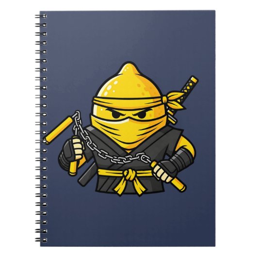Funny Lemon Shinobi Ninja Nunchucks Illustration Notizblock (Vorderseite)