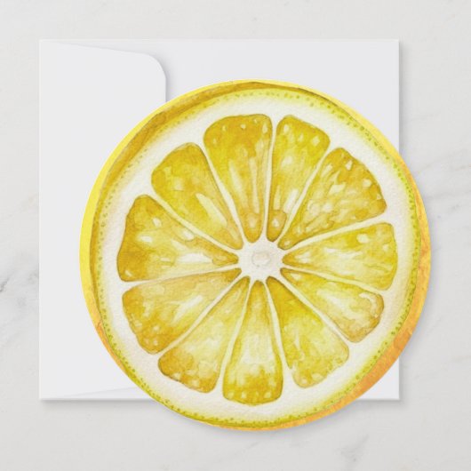 Funny Lemon Slice | Hellgelbe Zitrusfrüchte Geburt Einladung (Rückseite)