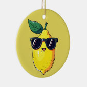 Funny Lemon Sunglasses Keramik Ornament (Rechts)