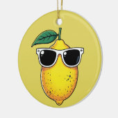 Funny Lemon Sunglasses Keramik Ornament (Links)