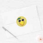 Funny Lemon Sunglasses Runder Aufkleber (Umschlag)