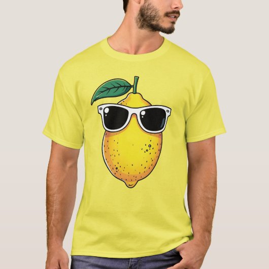 Funny Lemon Sunglasses T-Shirt (Vorderseite)