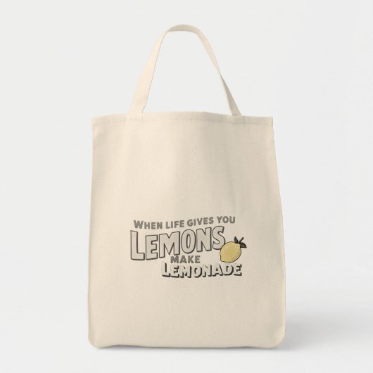 Funny Lemonade Quote Reusable Eco Grocery Tote Tragetasche (Vorne)