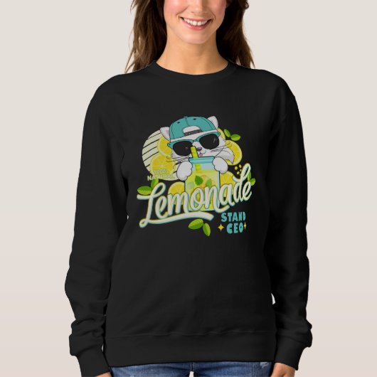Funny Lemonade Stand CEO Cute Cat Lemon Juice Busi Sweatshirt (Vorderseite)