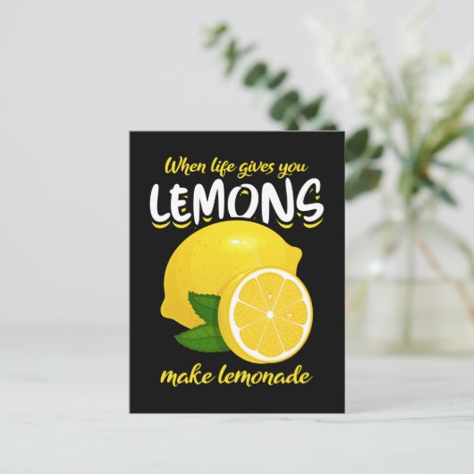 Funny Lemons Sprichwort macht Lemonade Postkarte (Stehend Vorderseite)