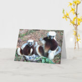 Funny Lemur Birthday Karte (Gelbe Blume)