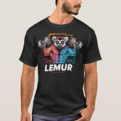 Funny Lemur Lifting Weights Gym Workout Animal Fit T-Shirt (Vorderseite)