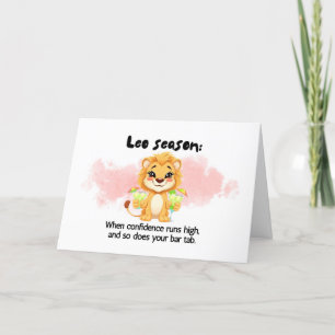 Funny Leo Season Zodiac Birthday Card Dankeskarte