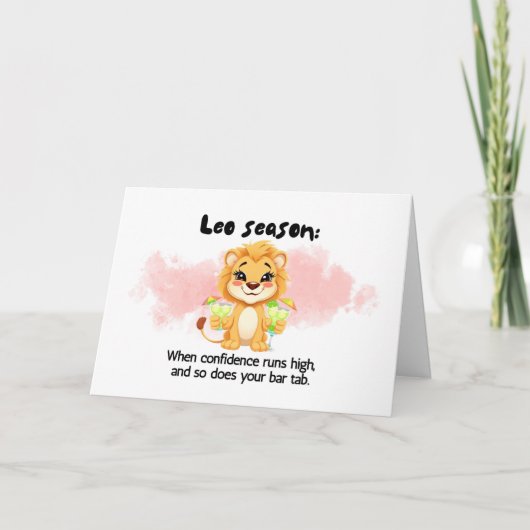 Funny Leo Season Zodiac Birthday Card Dankeskarte (Vorderseite)