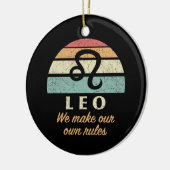 Funny Leo Zodiac Rules Keramik Ornament (Links)