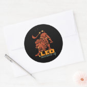 Funny Leo Zodiac Star Signatur Astrologie Phantast Runder Aufkleber (Umschlag)