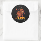 Funny Leo Zodiac Star Signatur Astrologie Phantast Runder Aufkleber (Tasche)