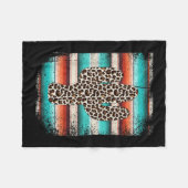 Funny Leopard Cactus Serape Cactus print Türkis Fleecedecke (Vorderseite (Horizontal))