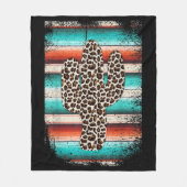 Funny Leopard Cactus Serape Cactus print Türkis Fleecedecke (Vorderseite)