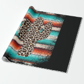 Funny Leopard Cactus Serape Cactus print Türkis Geschenkpapier (Ungerollt)
