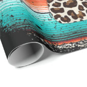 Funny Leopard Cactus Serape Cactus print Türkis Geschenkpapier (Rolleneckpunkt)