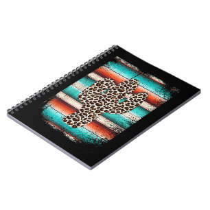 Funny Leopard Cactus Serape Cactus print Türkis Notizblock