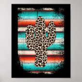 Funny Leopard Cactus Serape Cactus print Türkis Poster (Vorne)